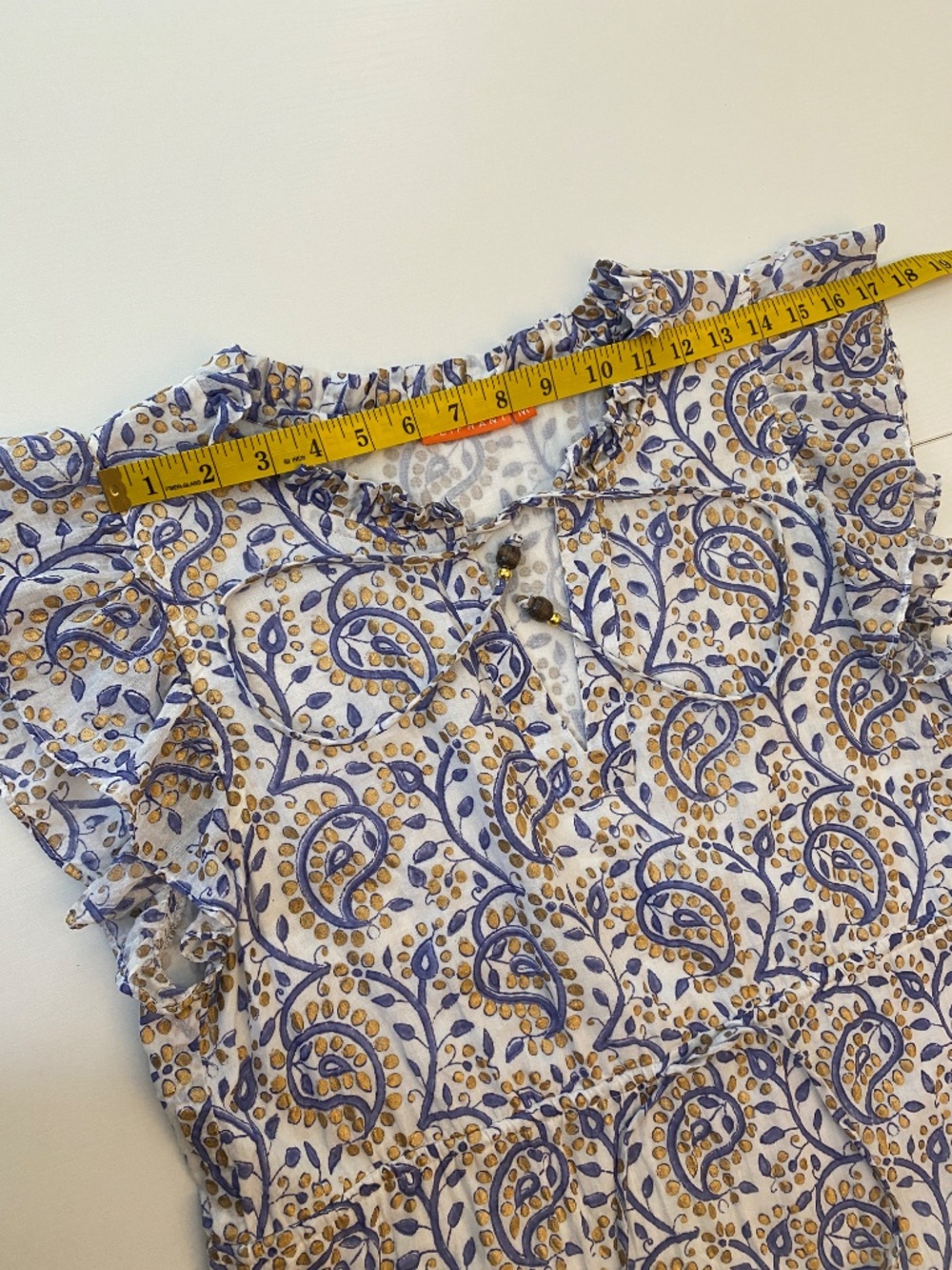 Oliphant Tiered Ruffle Paisley Mini Dress Size Medium - Picture 14 of 16